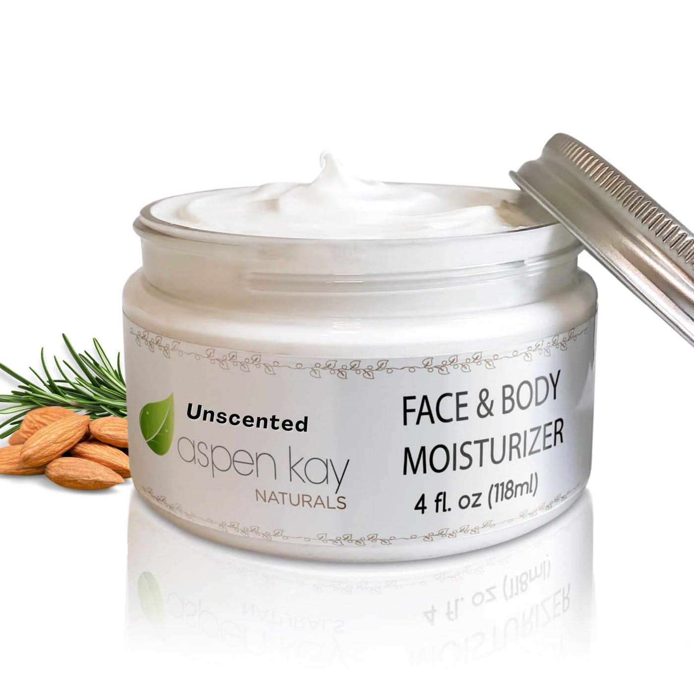 Aspen Kay Naturals Face Body Moisturizer Deep Moisturizing Face Cream for Dry Sensitive Skin Light NonGreasy Fast Absorbing Natural Face Moisturizer for Women Unscented 4 Fl Oz
