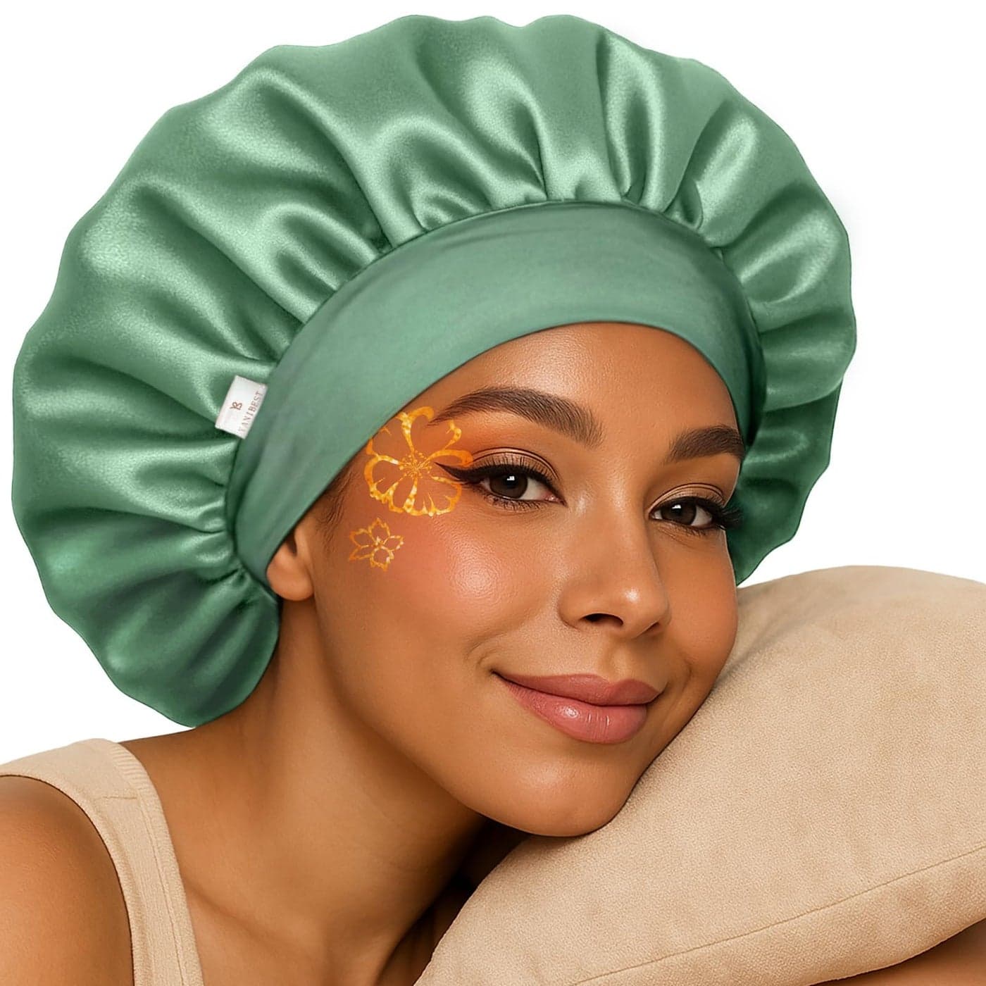 YANIBEST Silk Bonnet for Sleeping Women Double Layer Hair Satin Bonnets with Elastic Band Sleep Cap Curly Natural Hair