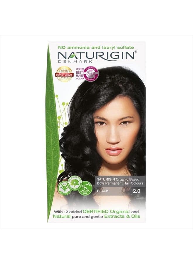 Black Hair Dye 2.0 - Permanent Hair Color With 100% Gray Hair Coverage - Certified Organic Ingredients, Deeply Nourishes the Hair - Ammonia Free Hair Color, Vegan, Cruelty-Free, Long Lasting