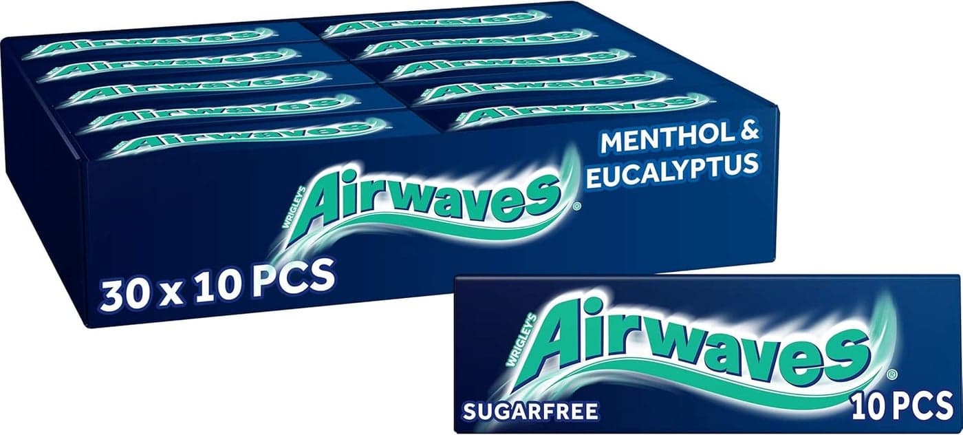 Airwaves Menthol & Eucalyptus Sugar Free Gum - Box of 30