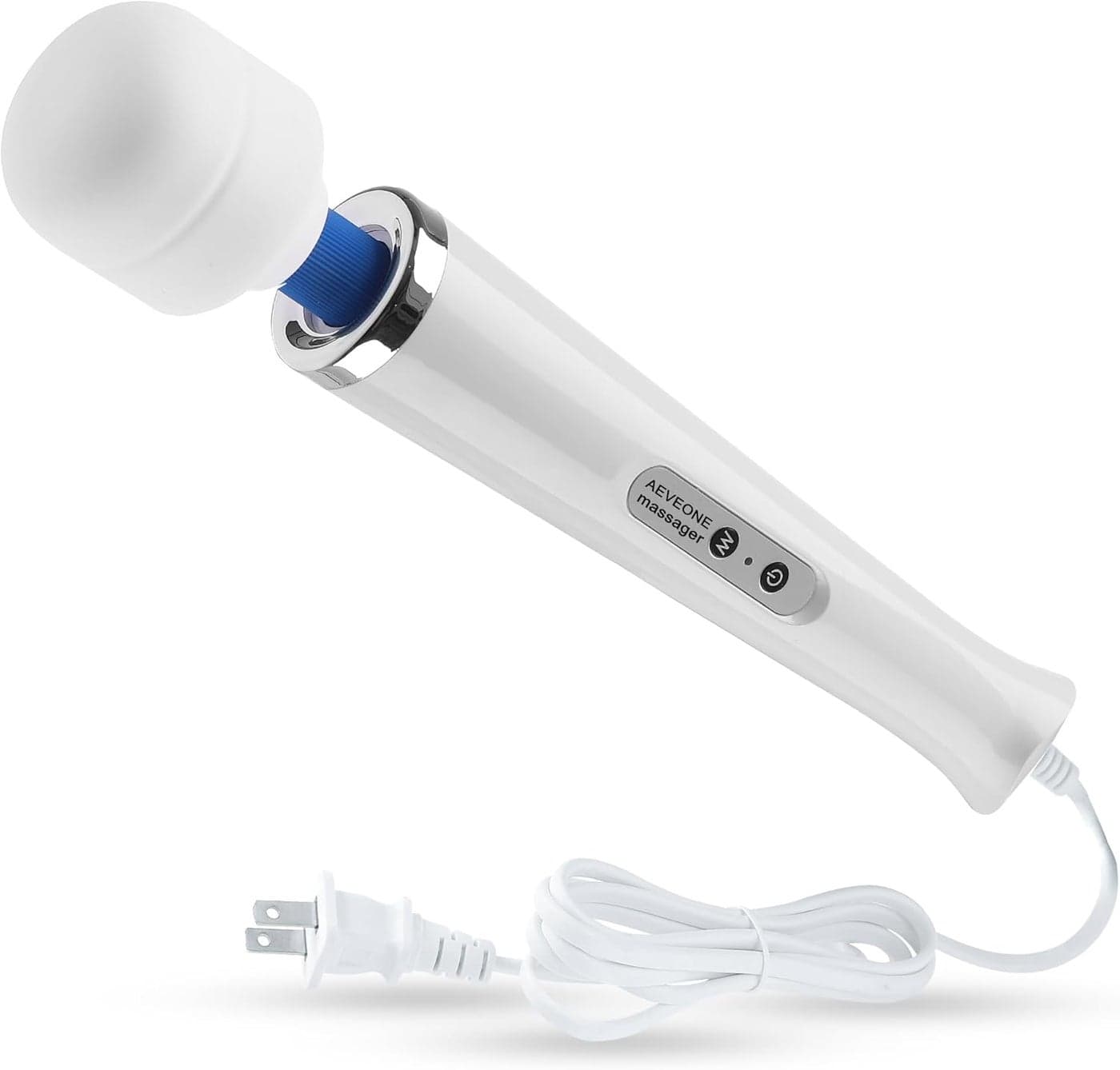 Wired Powerful Handheld Wand Massager Strong Personal Vibration Massage for Sports Recovery Back Muscle Aches Whole Body Pain White