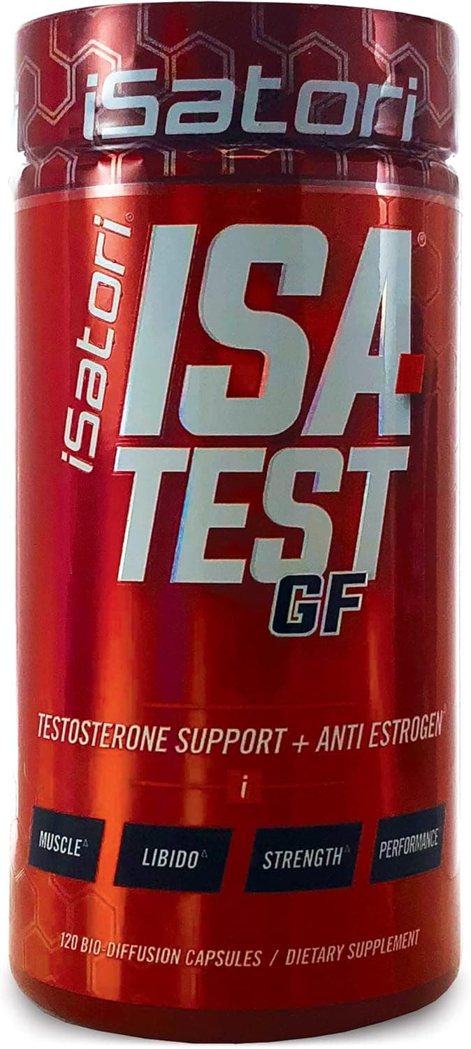 iSatori ISATest GF High Performance Gain Strength and Increase Muscle Mass Hardcore Training for Exercise and Sports GlutenFree AntiEstrogen Complex 120 Capsules