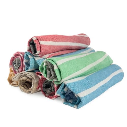 Värde® Premium 8 Pcs Hand Towels | 250 GSM Cotton | Face Towel | Kitchen Towel | Floor Towel | Soft Towels | Size 16W x 25L Inches | Striped & Solid Pattern. (Pack of 8)