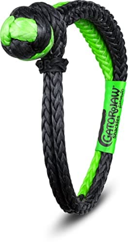 Bubba Rope 176746NGGB Heavy Duty 3/8" Synthetic Shackle NexGen PRO Gator Jaw Breaking Strength of 47,000 lb with HMPE in Green and Black, Accessory Ideal for Recovery and Towing Stuck Vehicle