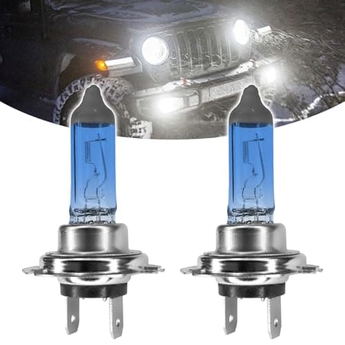 SamWinGear H7 Headlight Bulb H7 Halogen Head Light Bulbs Ultra White Bright Halogen Headlight Bulb 12V 100W High Beam Low Beam Fog Light Bulbs Universal Light Lamp for Most Cars Trucks SUVs H7