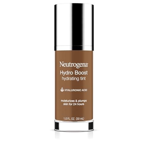 Neutrogena Hydro Boost Hydrating Tint Foundation Makeup for Dry Skin with Hyaluronic Acid Lightweight OilFree Water Gel NonComedogenic 135 Chestnut Color 10 fl oz