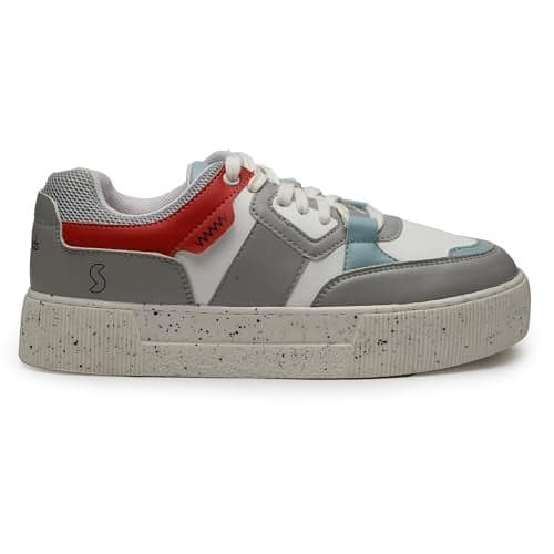 SOLETHREADS Rogue Sneakers for Women |Retro Design|Comfortable|Chunky Streetwear Fashion Shoes| Stylish| Anti-Skid|Tendy|Running|Workout|Walking Shoes Women|RED|UK 7