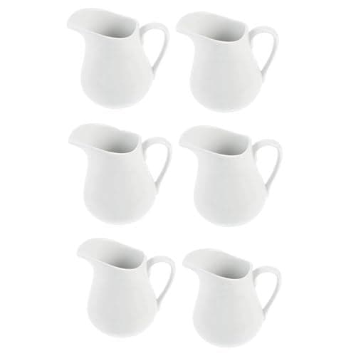 PAUL SONS White Ceramic Creamer With Handle - Coffee Milk Pitcher Serving Sauce Jug for Kitchen, 100ml (Pack of 2)