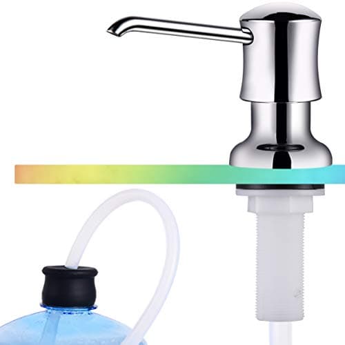 Sink Soap Dispenser for Kitchen Sink Chrome Upgrade with 40" Silicone Extension Tube Kit, Connect to Your Soap Bottle Directly