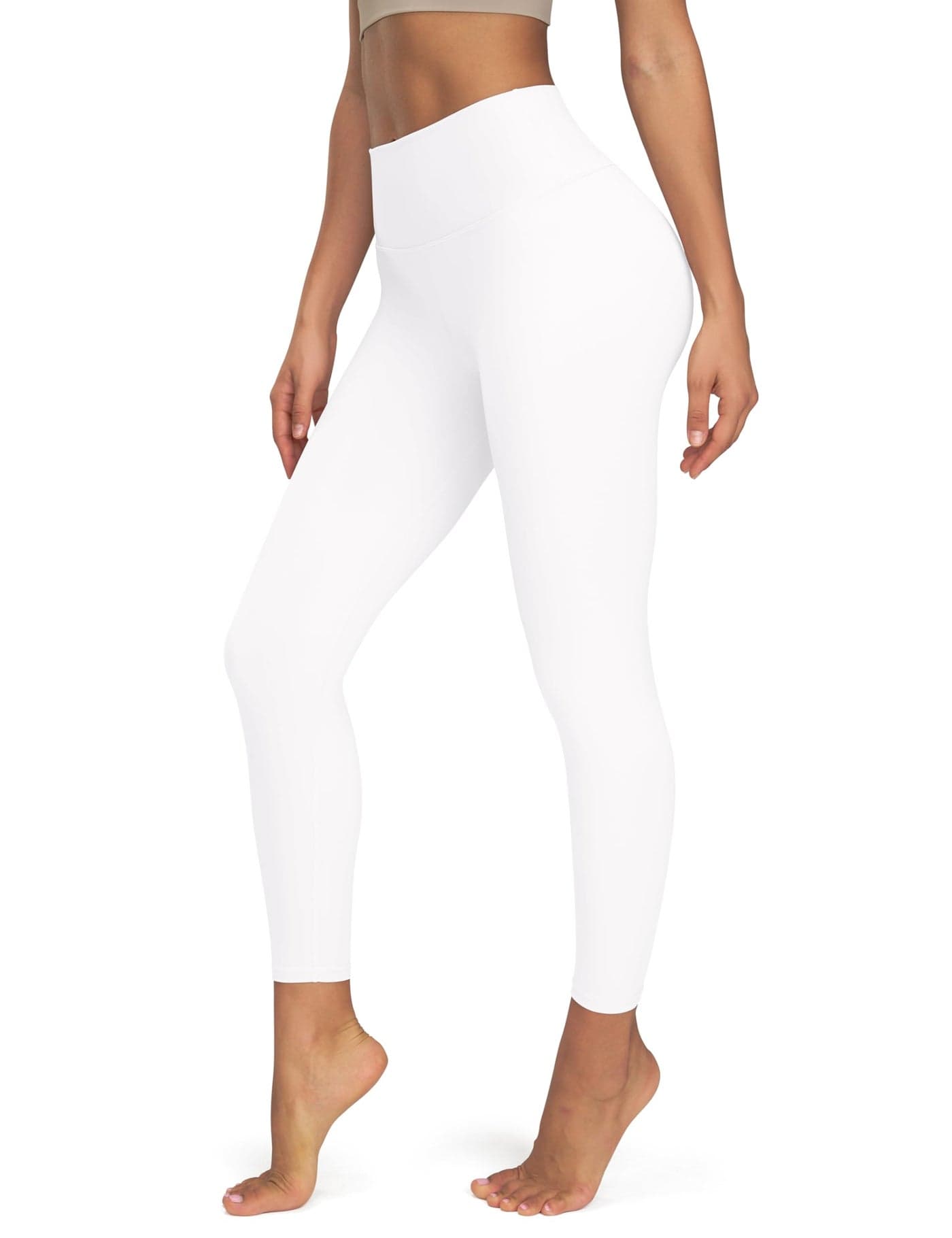 Uowou Thick High Waisted Lounge Legging - Buttery Soft Tummy Control Workout Yoga Pants for Women with Inner Pocket White