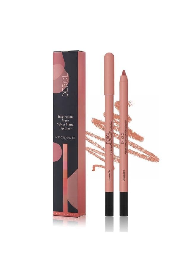 Lip Liner,Creamy Lip Liner Pencil,Long Lasting Lip Liner with Sharpener,Matte Finish,Smooth and Soft,Non-Dry,Easy to Use,Cruelty free,0.02 oz(02#Untamable)