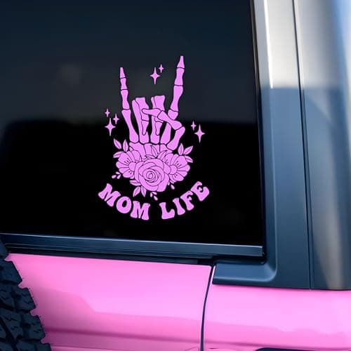 Mom Life Car Decal Funny Mama Quote Flowers Hands Mothers Day Feminism Humor Car Window Mirror Decal Accessories Affirmations Vinyl Waterproof 8 Inches Bumper Sticker Gifts for Mom Dad Friend