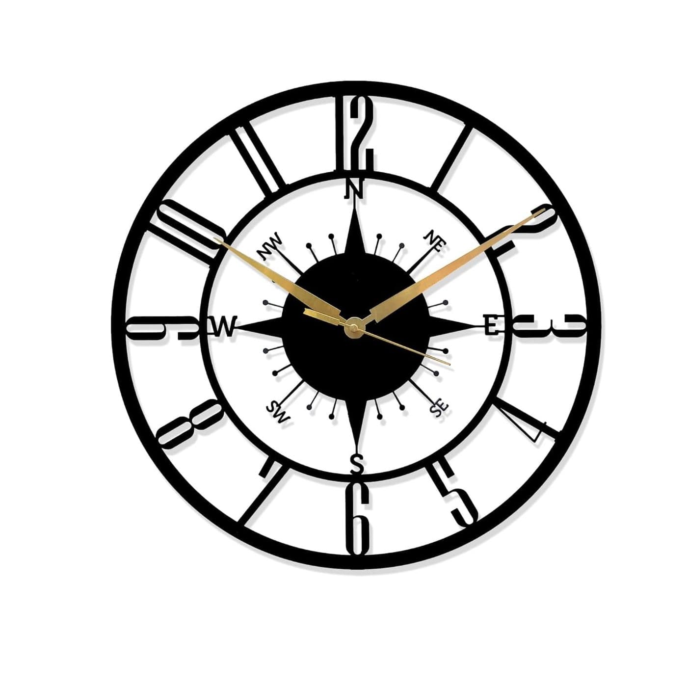 Reyox Material Metal Wall Clock Big Size Wall Clock Modern Clocks for Living Room Stylish Wall Clocks for Home Antique Big Size Modern Wall Watch for Home DecorBlack40 cm DA100