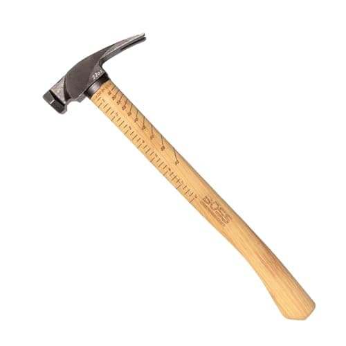 Boss Hammer 22 oz Premium 4340 Steel Rip Claw Hammer Tennessee Hickory Handle Cerakote Finish Smooth Face Made in the USA BH22STHI18S