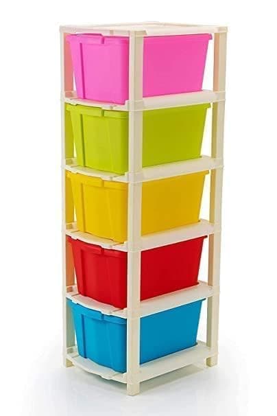 Rasvesh 5XL Plastic Modular Drawer System for Home Office Hospital Parlor School Doctors Home and Kids Product Dimension When assembeled 5XL Drawer Multicolour