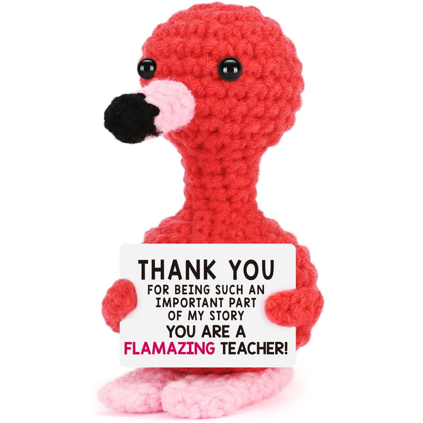 Teacher Valentine Gift Valentines Day Thank You Gifts for Teachers Women Men Teacher Appreciation Gifts End of Year Gift for Teachers from Student Birthday Retirement Handmade Crochet Flamingo Decor