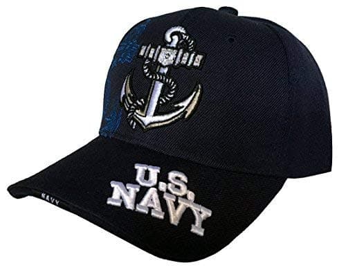 US Navy Anchor Naval Baseball 3D Embroidered Cap Hat (Navy)