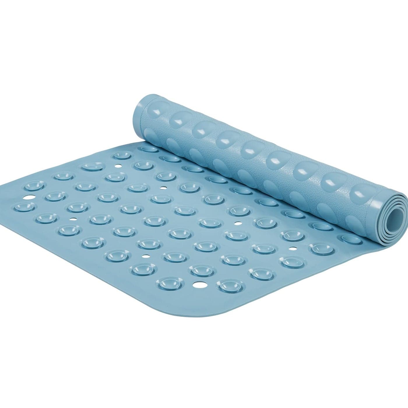 YANZIFLY Bathtub Mat for Shower Soft Silicone Bath Mat Non Slip with Suction Cups Tub Mat for Bathroom for Family Extra Large Shower matt Machine Washable Blue