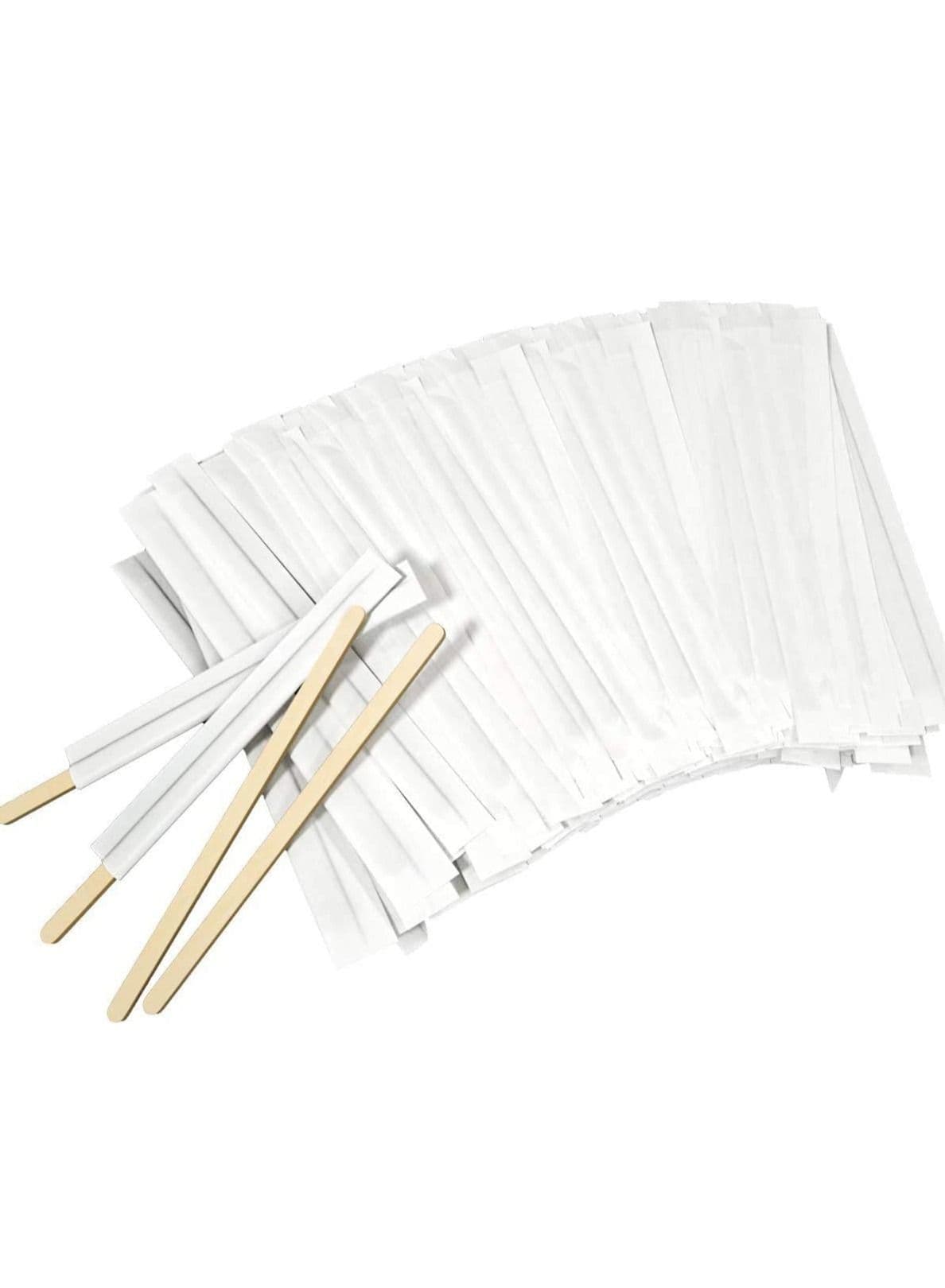 Wood Coffee Stir Sticks, Natural Wooden Collection Long Disposable Paper Wrapped Stirrings Tea Beverage Stirrers Individually Hot Drinks for Party BBQ Camping Resturant, 100Pcs 140mm