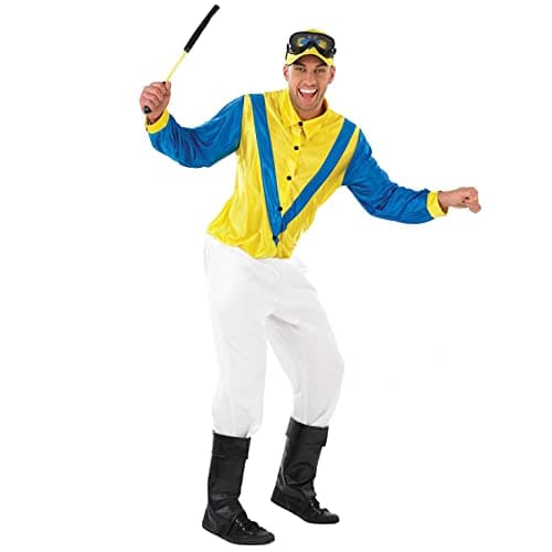 Fun Shack Horse Jockey Costume for Men, Adult Jockey Halloween Outfit, Equestrian Theme Dress-Up, Race Day Attire, Large