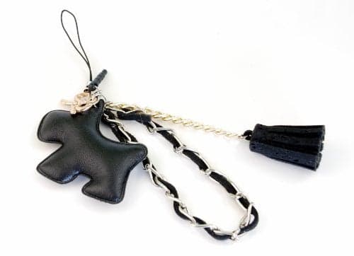 ZZYBIA® Black Dog Fringed Dust Plug Charm for Cell Phone