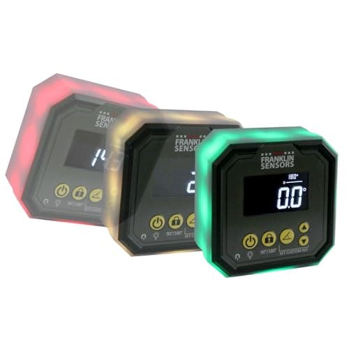 Franklin Sensors Light Cube, Digital Angle Gauge and Level, Turns Green When Level and Blue at Custom Reference Angles, Finds and Measures at 0 – 90 and 0 – 180 Degrees (No Case)