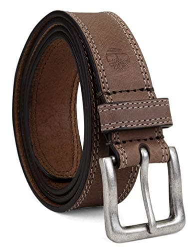 Timberland Men's Big and Tall Classic Leather Jean Belts 1.4 Inches Wide (Big & Tall Available), Dark Brown (Stitched), 46