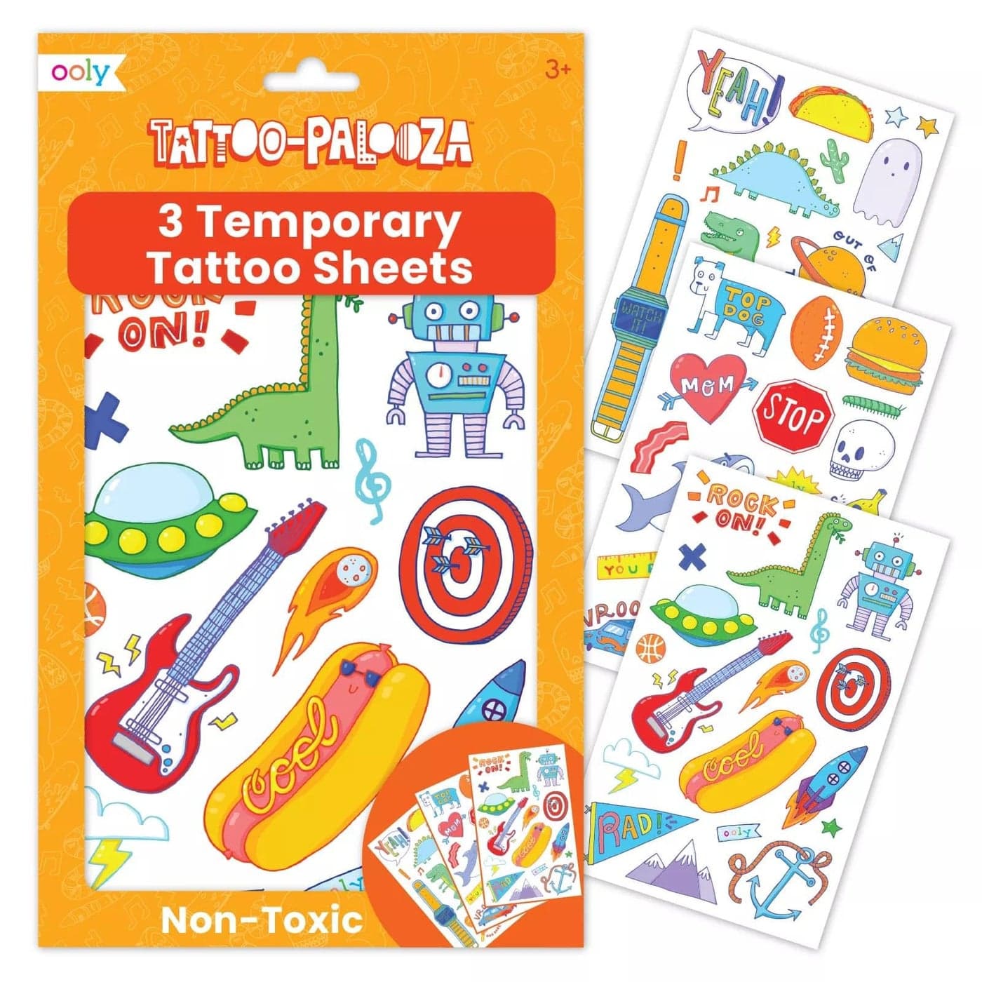 Ooly 50 Temporary Tattoos For Kids Safe NonToxic Temporary Tattoo Party Favors Summer Crafts for Kids 48 Great Goodie Bag Stuffers Fun Birthday Decorations Awesome Doodles