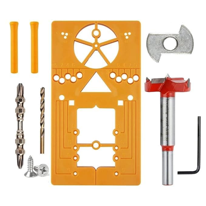 Hetkrishi Multifunctional Hinge Punch Hole Locator Punching Formwork Installation 35MM Cupboard Hinges Auxiliary d Woodworking Tool for Door Cabinet 95105 Degree