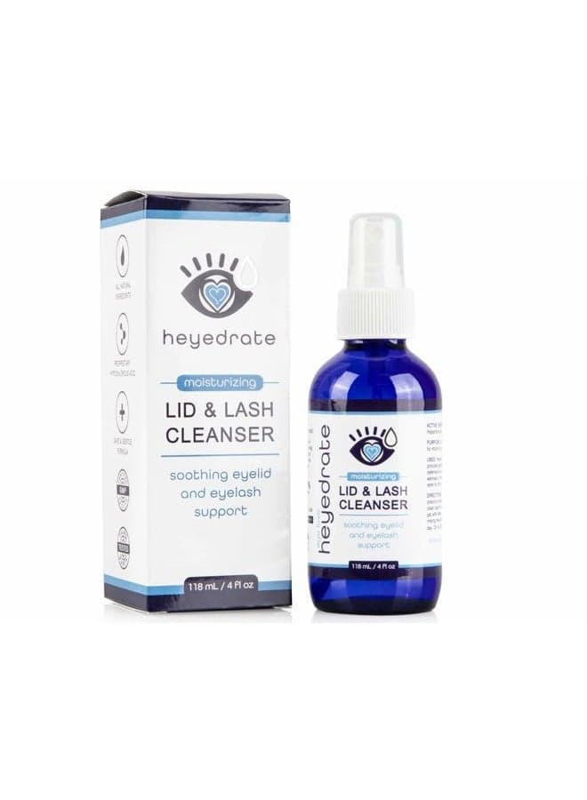 Heyedrate Lid & Lash Cleanser for Stye, Blepharitis, Dry Eyes, Meibomian Gland Dysfunction, Rosacea, and Eye Irritation Relief | Hypochlorous Acid Eyelid Cleanser Spray