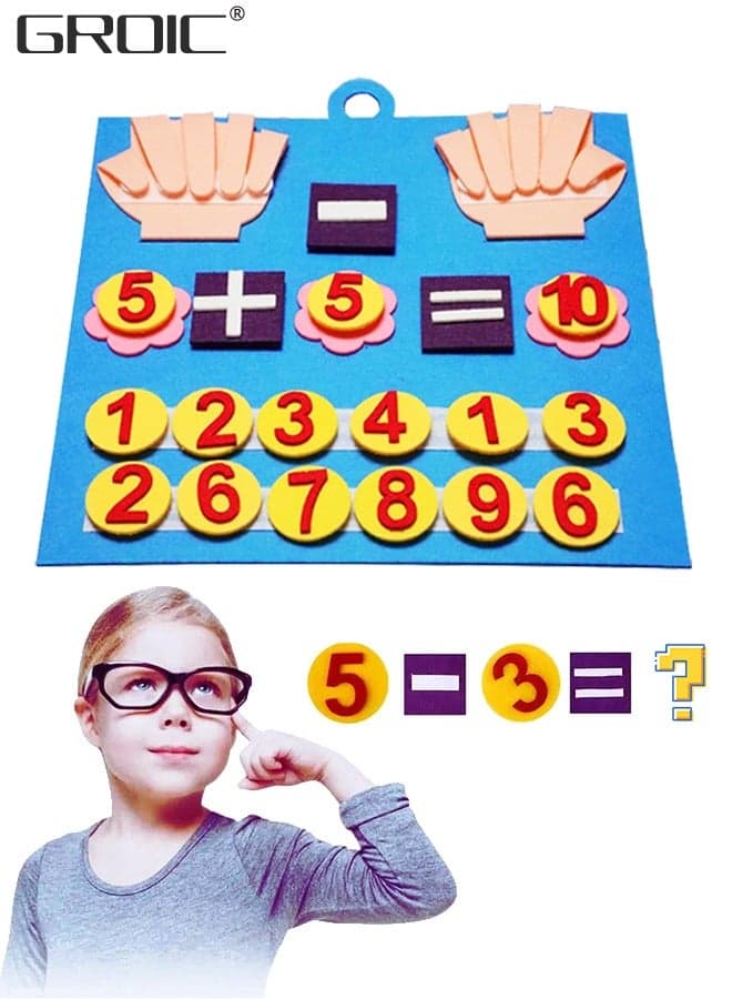 Finger Numbers Counting Toy, Learning Counting Board,Children Early Education Toys Felt Hand Number Math Toys Counting Matching Activities Fine Motor Skills Toys