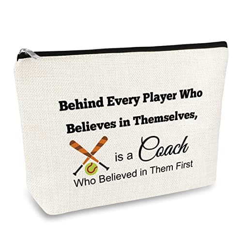 Softball Coach Mom Gifts Cosmetics Bag Baseball Softball Coach Appreciation Thank You Gift Makeup Bag End of Season Present for Baseball Teacher Mom Birthday Present Travel Zipper Toiletries Pouch