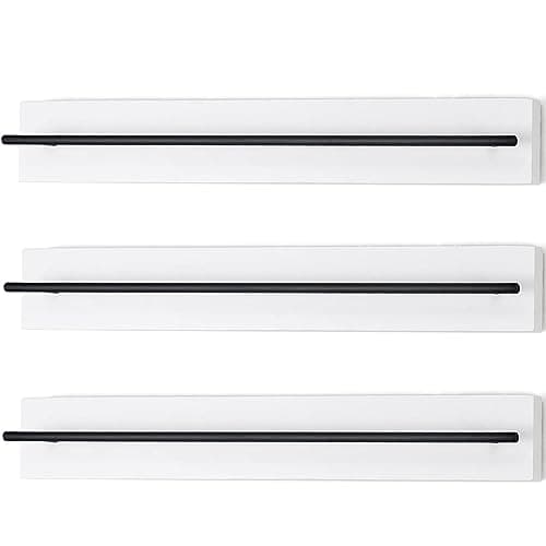 TANG SONG 3 PCS Rustic Wall Mounted Wood Sunglasses Storage Organizer Eyeglasses Holder Eyewear Display Rack for Office Desk Home Decor Gifts (White)
