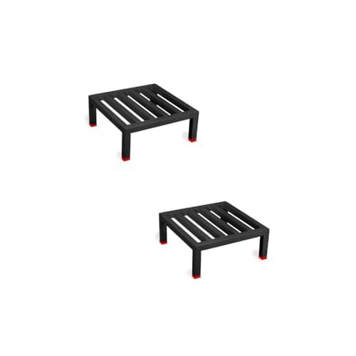 NAYRA Square Plants Stand Set of 2 Stands| Black Iron Stand For Heavy Gamla and Planter |Stand for Home Garden and Balcony(Set-2)