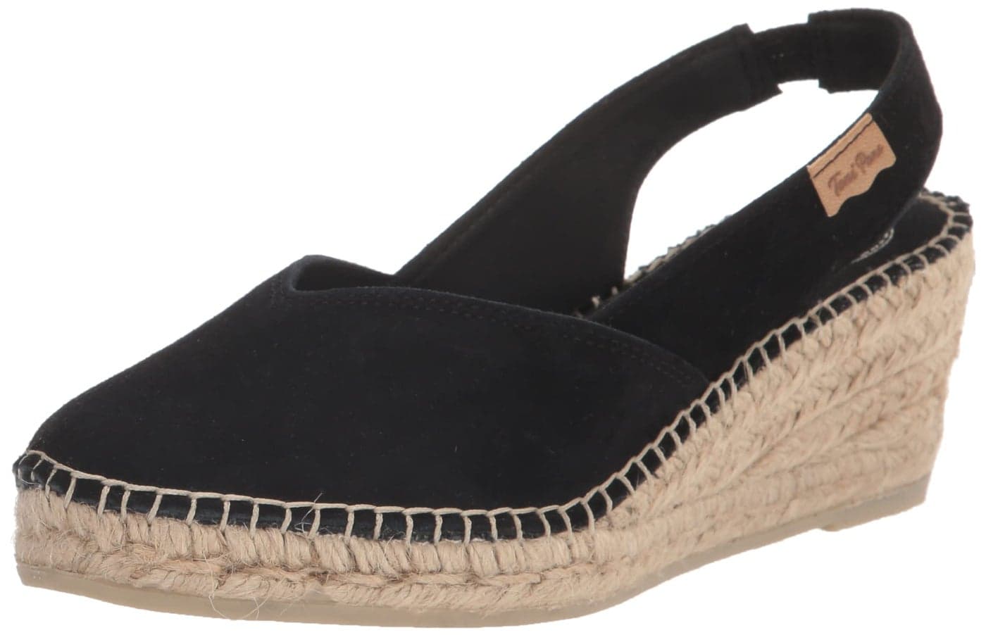 Toni Pons Women's Betty-A Espadrille Wedge Sandal, Black Suede, 9.5-10