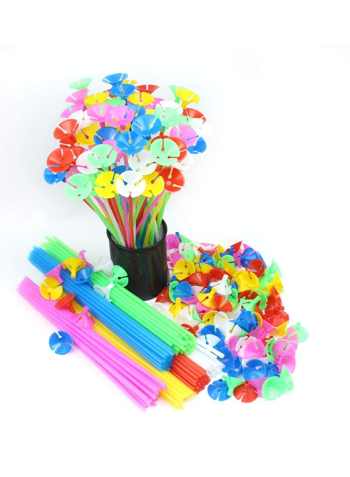 Balloon holder multi color poles long plastic stand kit (cups and sticks) for Birthday Baby shower Decorations pack of 40pcs