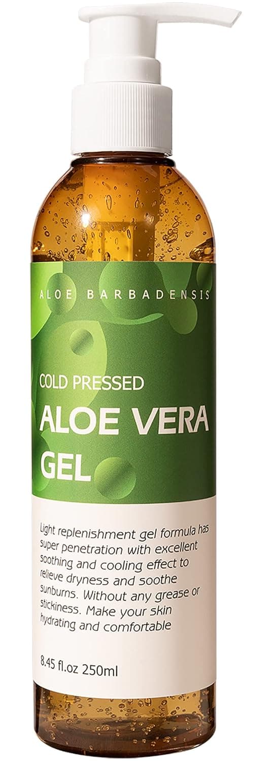 benatu Aloe Vera Gel for Face and Hair 100 Pure Cold Pressed Natural Facial Moisturizer for Sunburn Relief Ance Skin Care 88 fl oz