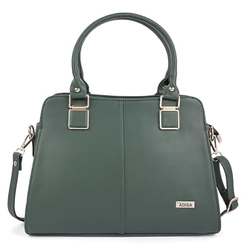ADISA gold square handbag shoulder bag for women and girls with sling belt (AD4081-D.GRN)