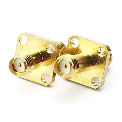 Maxmoral 2PCS SMA Female to SMA Female Connector with 4-Hole Flange RF Coax Coaxial Adapter