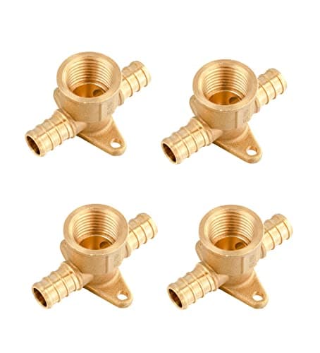 4Pack EFIELD 12 Pex x 12 Pex x 12 Female NPT Dropear Tee Barb Crimp Pex Brass Fitting ASTM F1807PEX1807250