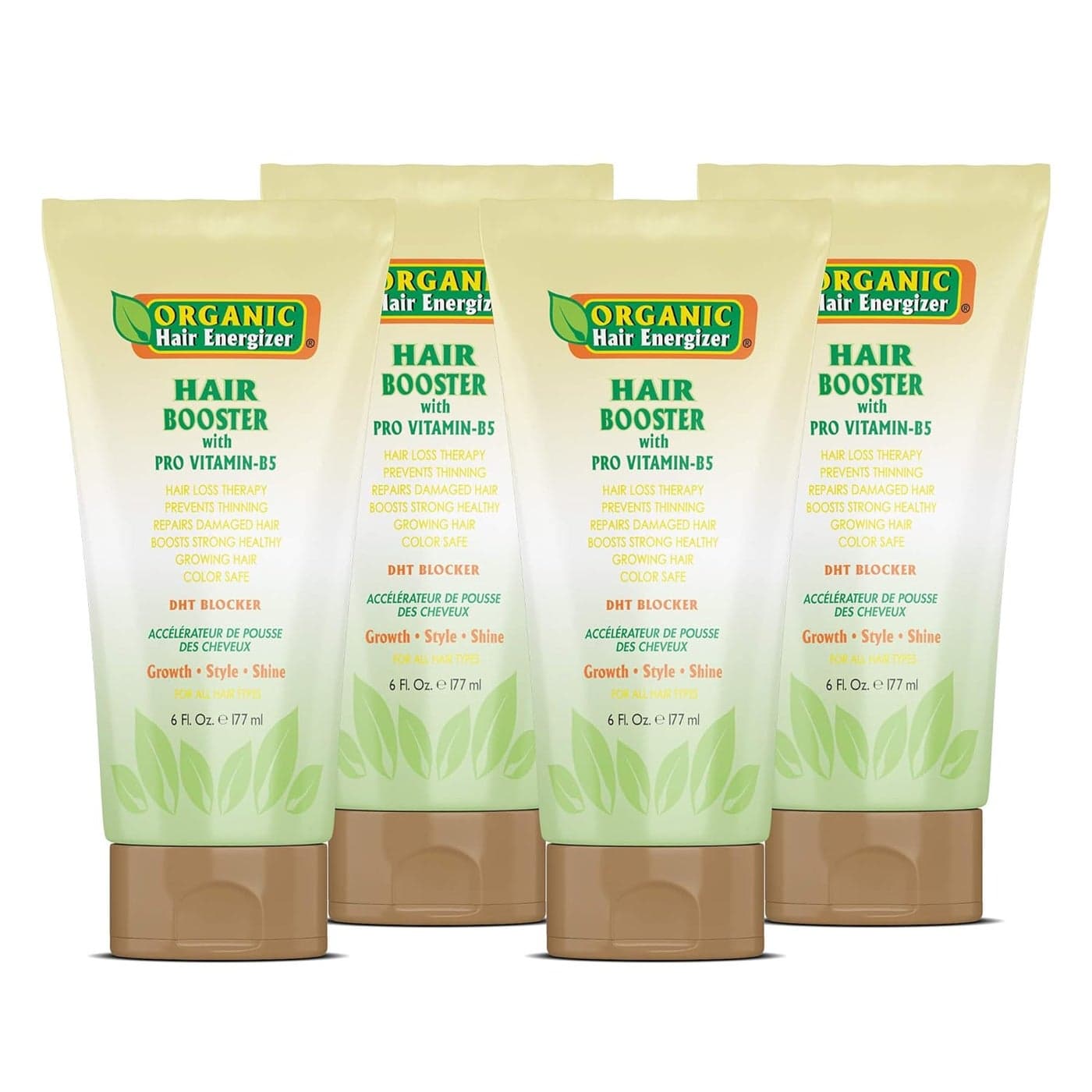 Organic Hair Energizer Pro VitaminB5 Hair Growth Booster 6 fl oz Pack of 4 DHTBlocker SulfateFree ParabenFree for Thinning Receding Hair Color Safe for Men Women Teens