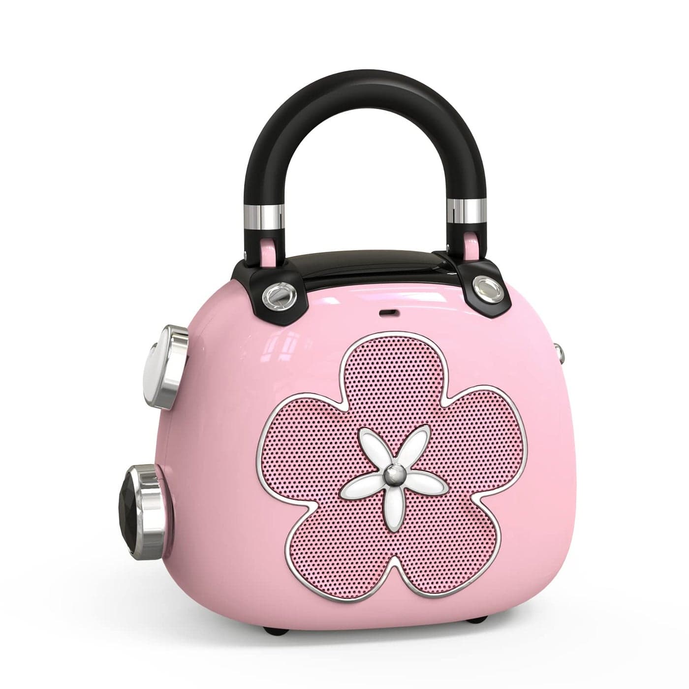 DOSS Candy Cute Bluetooth Speaker, Mini Portable with Mighty Sound, Retro Stylish Design, Adorable for Room, Desk Decoration, Present for Minors, Women-Pink