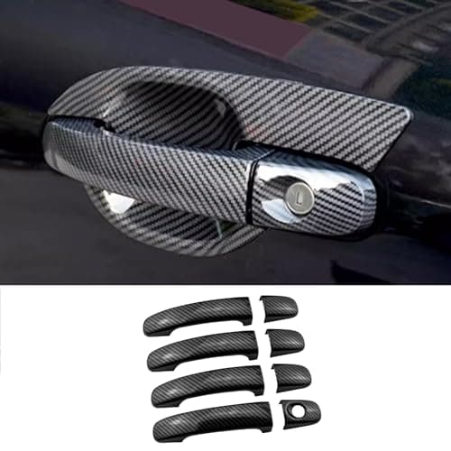 KELEIMAI Car Accessories Fit for Ford Ranger T8 20152021 Exterior Door Handle Cover Trim Carbon Fiber Style ABS 8 PCS