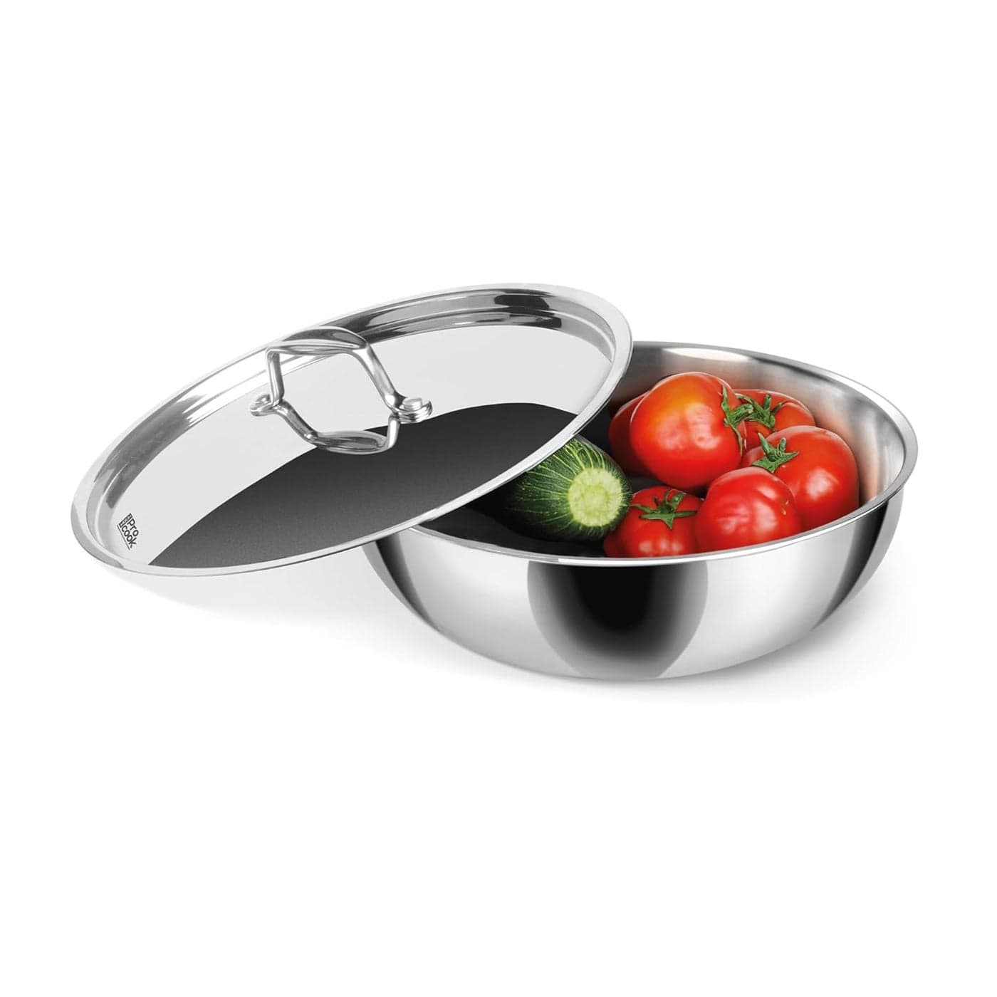 Milton Pro cook TriPly Stainless Steel Tasla with Lid 18 cm 1 Litre KadaiTasra Even Heat Distribution Easy to Clean Induction Gas Stove Compatible Silver 3 Years Warranty