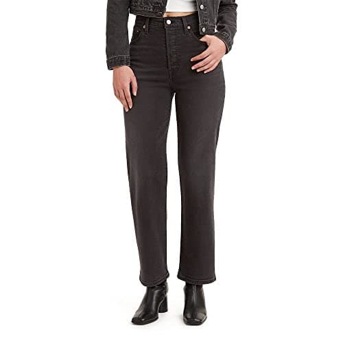 Levi's Women's Ribcage Straight Ankle Jeans, (New) Black Rinse, 27