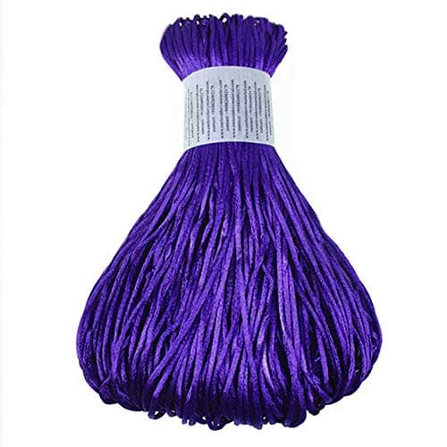 Embroiderymaterial Rattail Satin Cord Malai Dori for Craft, Embroidery and Jewellery Making (3MM, Violet, 100 Meter)