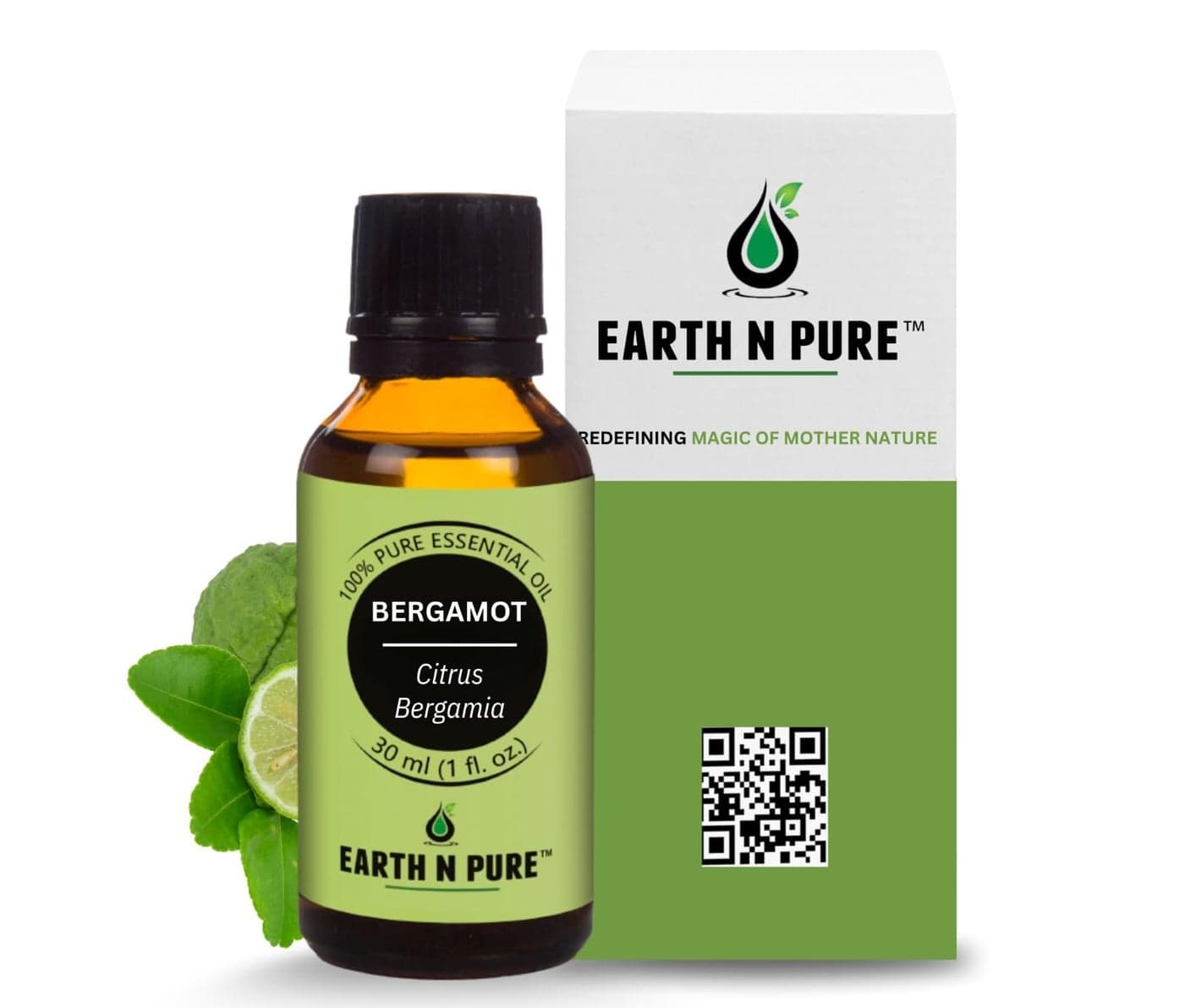 Earth N Pure Bergamot Essential Oil 100% Natural and Therapeutic Grade for Skin Care, Hair Care and Aromatherapy 30 ML