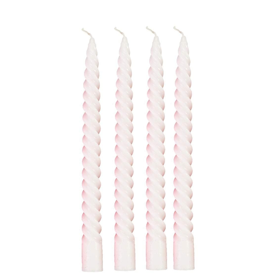 atorakushon® Paraffin Wax Smokeless Scented White Twisted Stick Candles Decorations for Living Room White Pack of 4