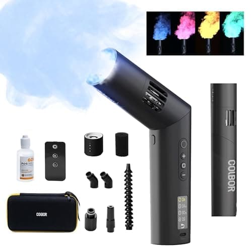 COLBOR CF5 Smoke Fog Machine with a Fan and RGB Lights EffectWireless Remote Control for PhotographyOutdoor EventsPartiesStage Effects HalloweenDisinfection or Weddings