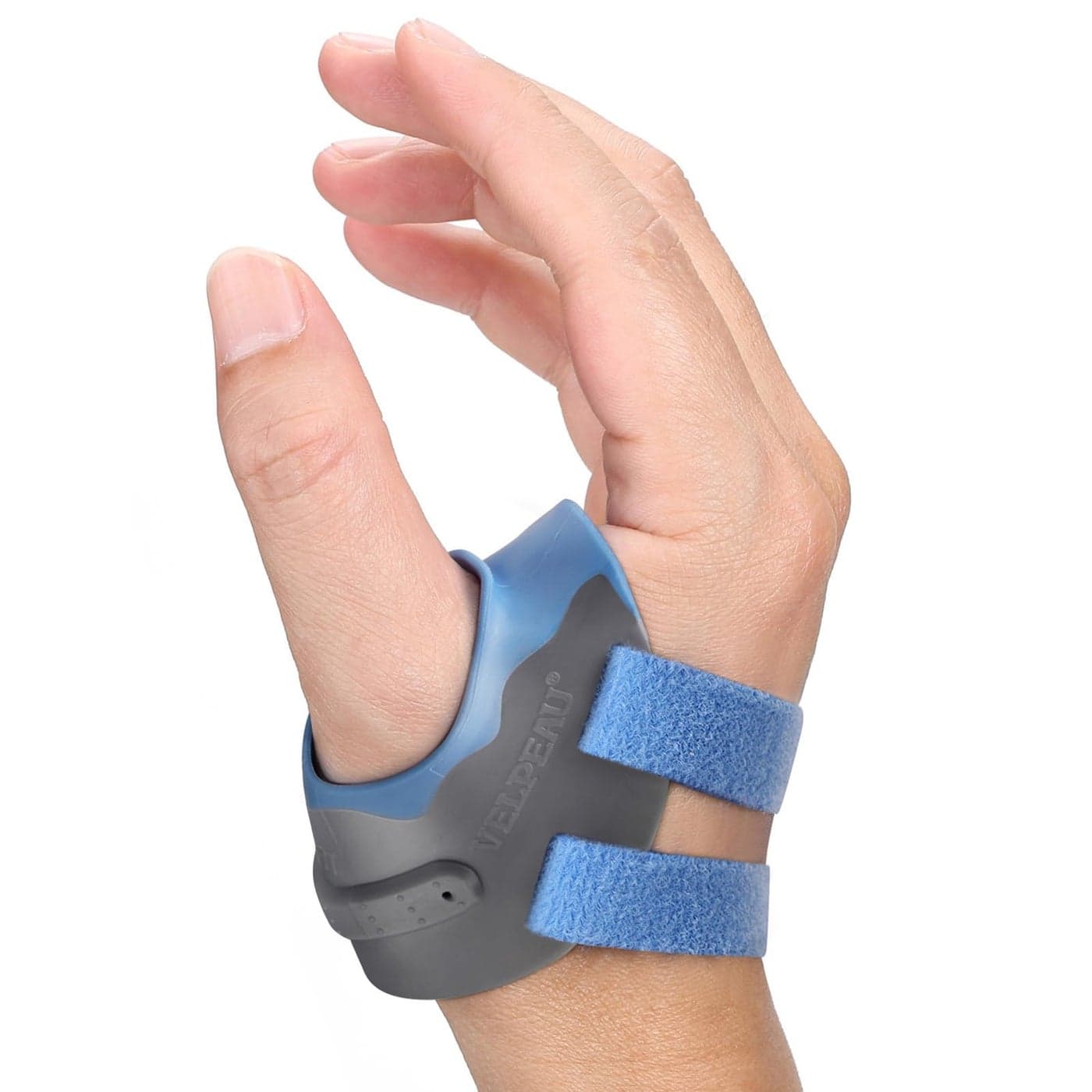 Velpeau CMC Thumb Brace for Osteoarthritis with Shapememory Restriction Splint CMC Joint Stabilizer Basal Thumb Arthritis Pain Relief and Support for Women and Men Blue Right Hand Small